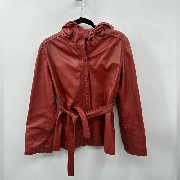 Nordstrom Jackets & Blazers - NORDSTROM POINT OF VIEW Vintage genuine leather button hooded jacket. SMALL